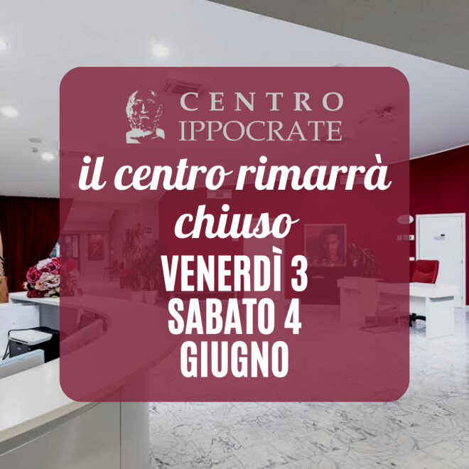 chiusura centro 3 e 4 giugno 2022